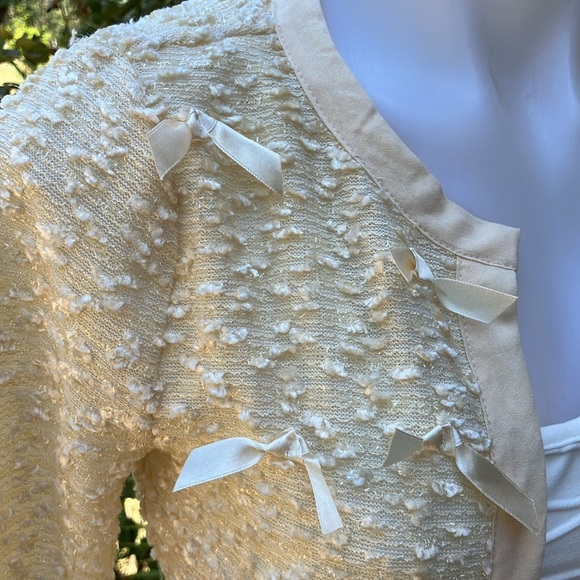 A'Reve summer lightweight  Lace Cardigan with Ribbon Accents small - Picture 2 of 12